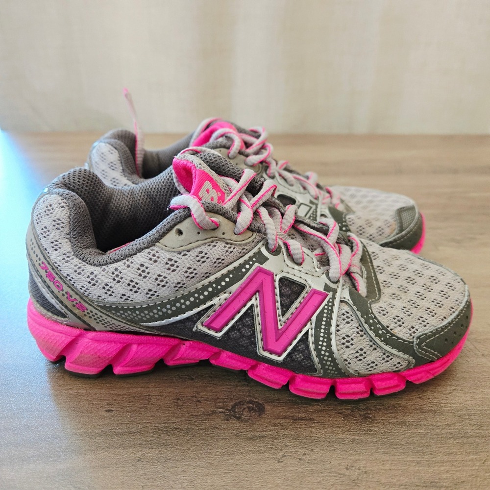 New Balance 750 v2 Kids Running Shoes Grey Pink KJ750SPY Size 13 US